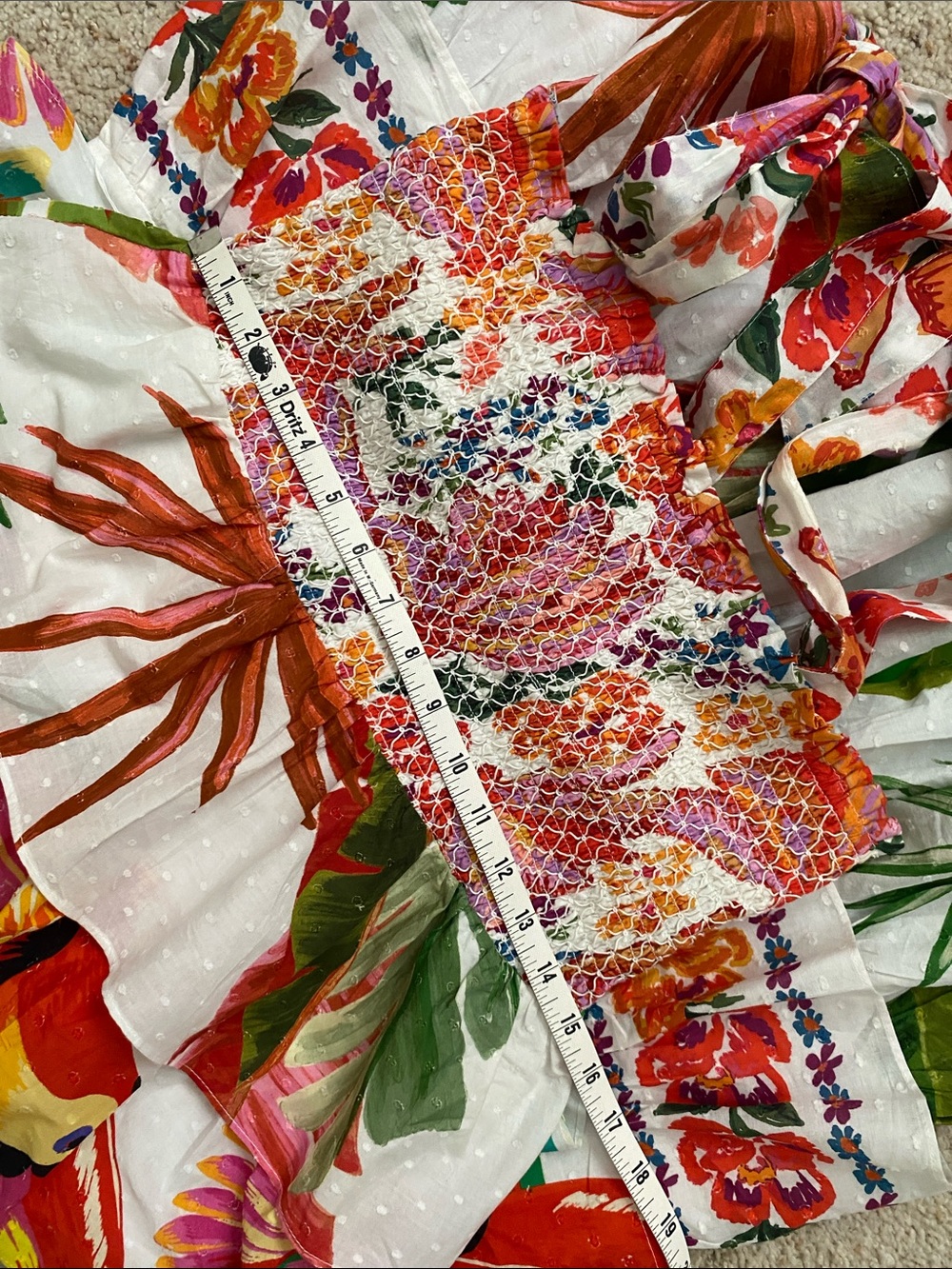 Farm Rio Layered Mix Print Dress. M. - Picture 4 of 9